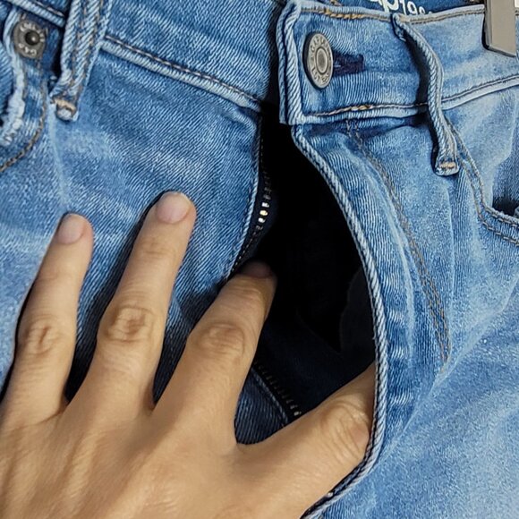 GAP 1969 Women's Light Blue Denim Mid Rise Stretch True Skinny Jeans Size 26 - Picture 4 of 11